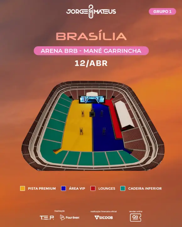 Jorge e Mateus em Brasília 2025 Mapa